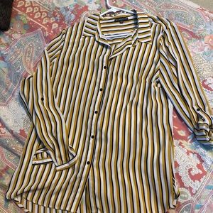 Black White Yellow Blouse